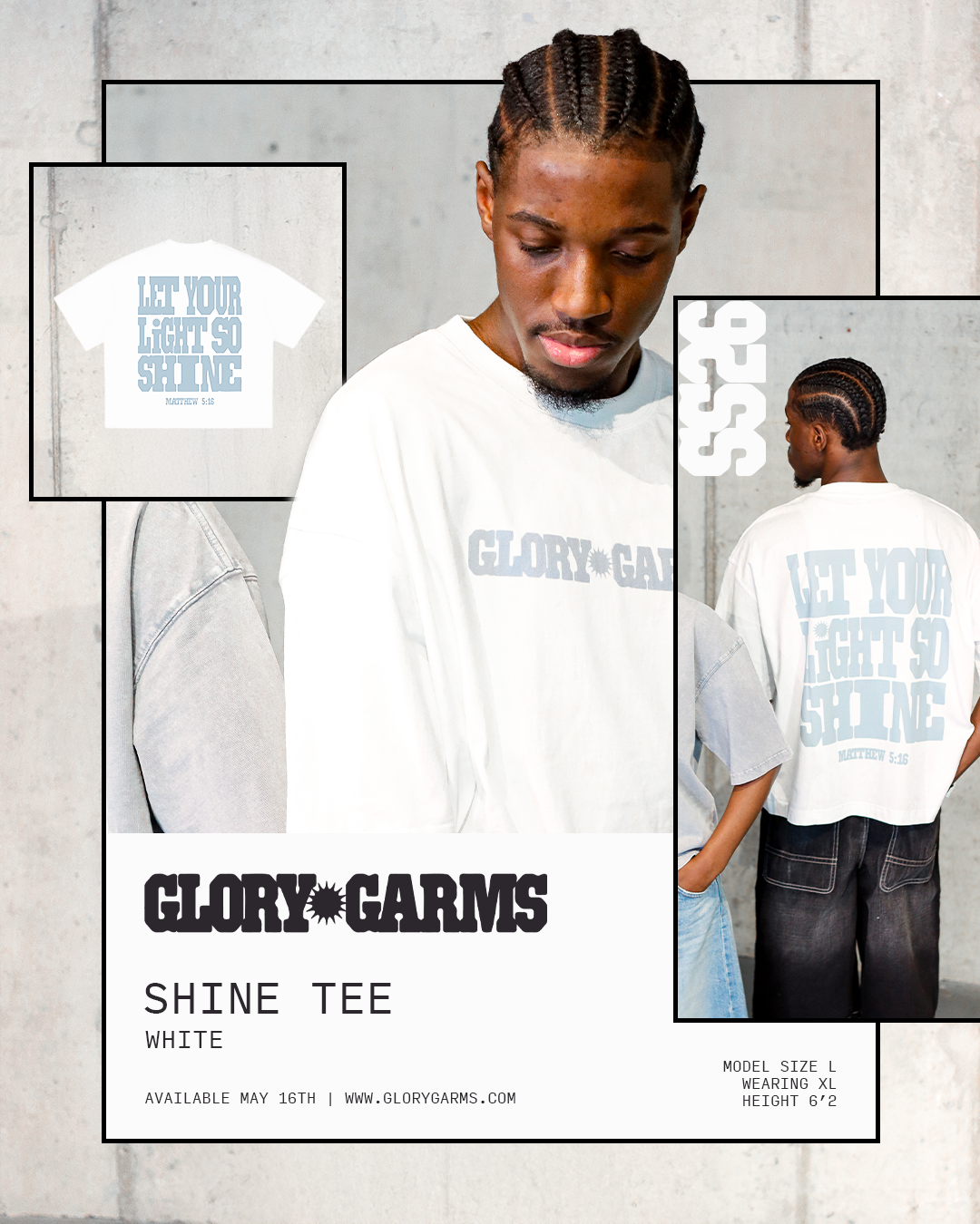 Glory Garms | "SHINE" Tee in White