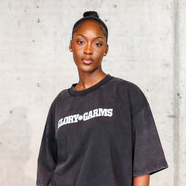 Glory Garms | "SHINE" Tee in Washed Black