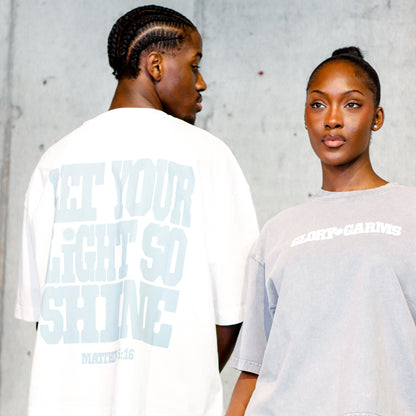 Glory Garms | "SHINE" Tee in Light Grey